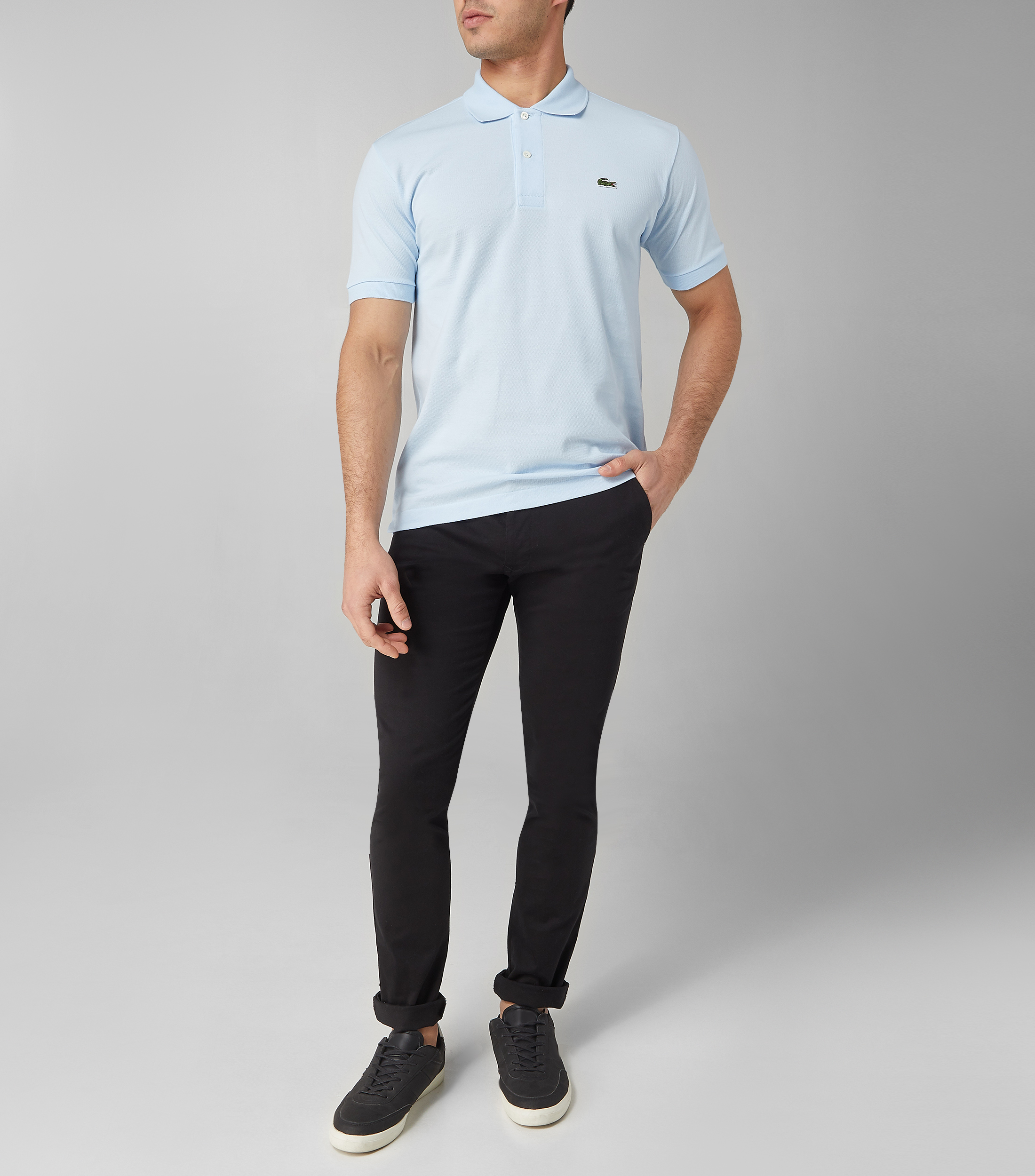 Playera tipo polo manga corta lisa Hombre